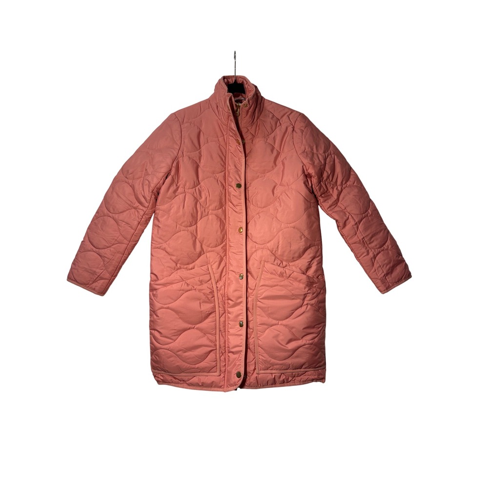 J.Crew Signature Puffer Coat Pink Quilted PrimaLoft Long Jacket XXSP/XXS Petite